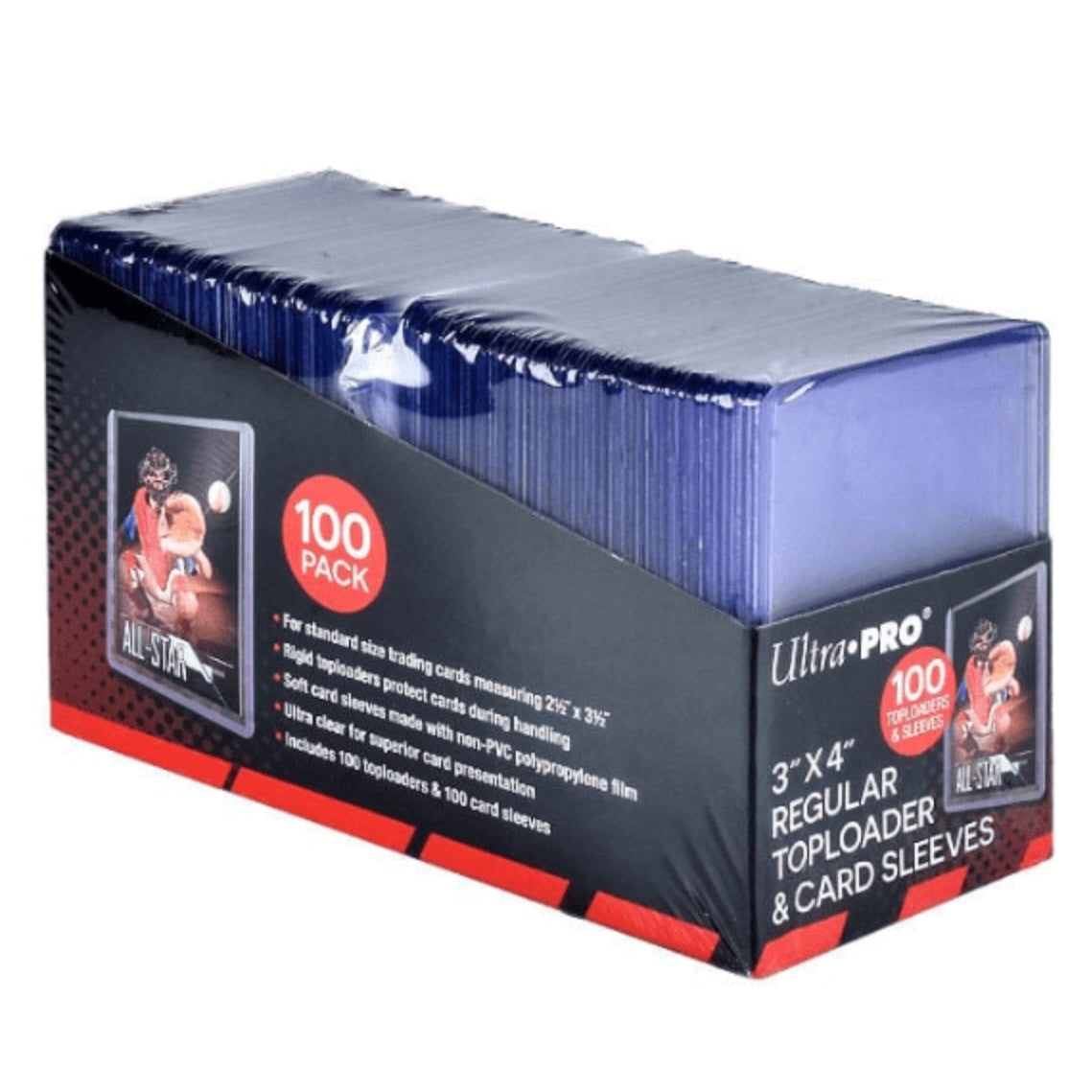 100 Toploader + 100 Sleeves Ultra Pro
